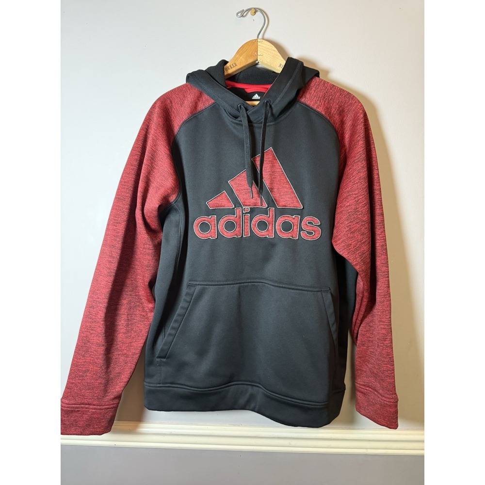 Adidas Climawarm Logo Hoodie Red and black mens Large